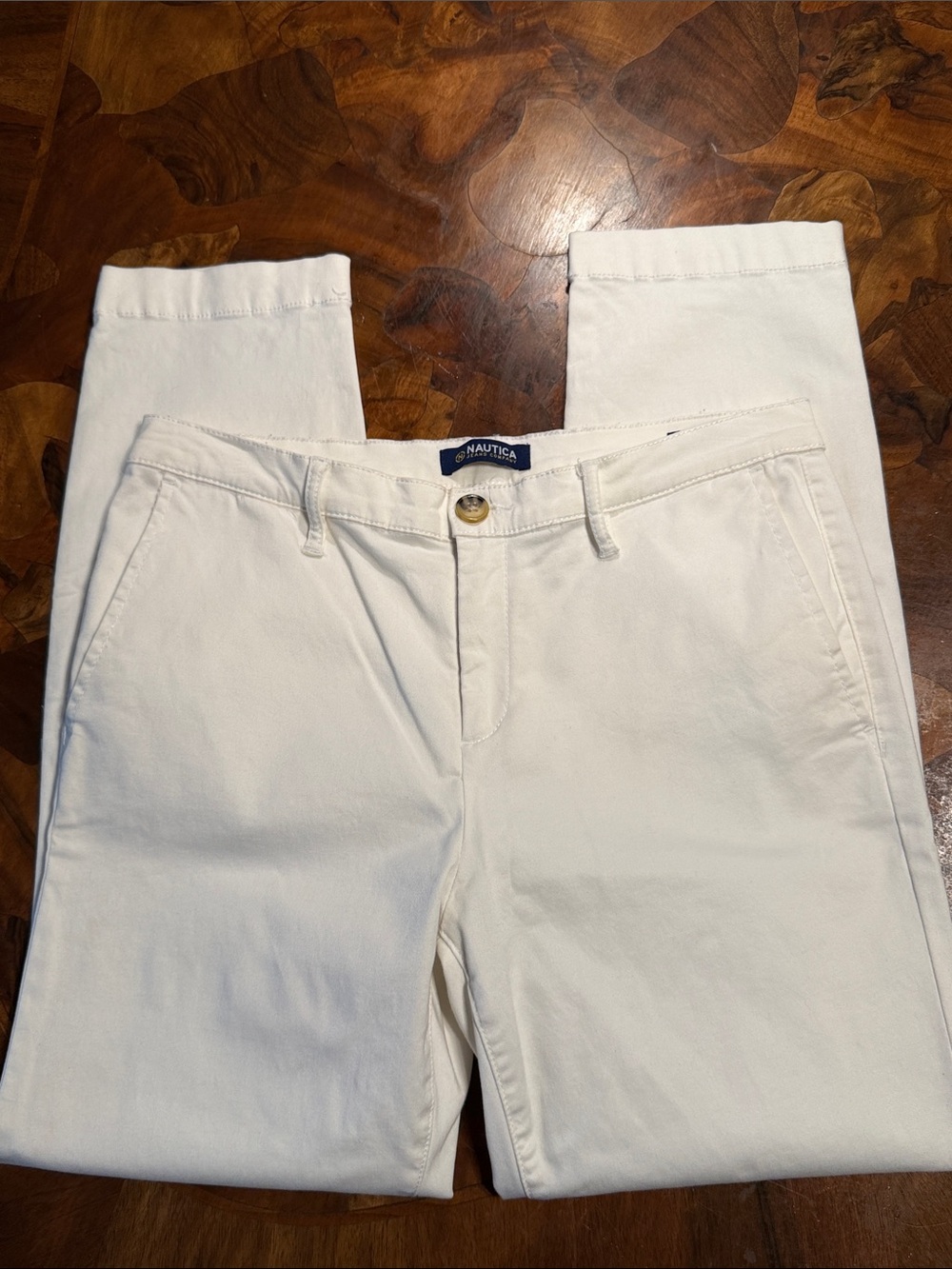 Nautica Women's White Straight-Leg Ankle Trousers